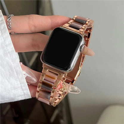 Resin+Zinc Alloy Strap for Apple Watch Series 10 42mm  /  Series 9 8 7 41mm  /  SE (2023) SE (2022) SE 6 5 4 40mm  /  3 2 1 38mm Band