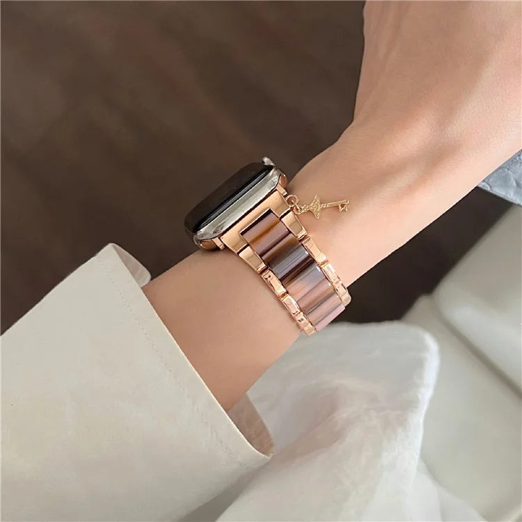 Resin+Zinc Alloy Strap for Apple Watch Series 10 42mm  /  Series 9 8 7 41mm  /  SE (2023) SE (2022) SE 6 5 4 40mm  /  3 2 1 38mm Band