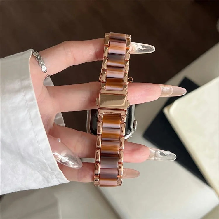 Resin+Zinc Alloy Strap for Apple Watch Series 10 42mm  /  Series 9 8 7 41mm  /  SE (2023) SE (2022) SE 6 5 4 40mm  /  3 2 1 38mm Band
