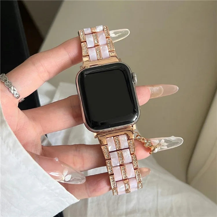 Resin+Zinc Alloy Strap for Apple Watch Series 10 42mm  /  Series 9 8 7 41mm  /  SE (2023) SE (2022) SE 6 5 4 40mm  /  3 2 1 38mm Band