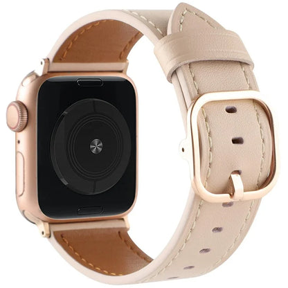 Genuine Cow Leather Strap for Apple Watch Series 10 42mm  /  Series 9 8 7 41mm  /  SE (2023) SE (2022) SE 6 5 4 40mm  /  3 2 1 38mm Band