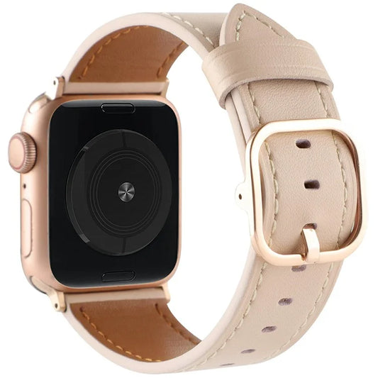 Genuine Cow Leather Strap for Apple Watch Series 10 42mm  /  Series 9 8 7 41mm  /  SE (2023) SE (2022) SE 6 5 4 40mm  /  3 2 1 38mm Band