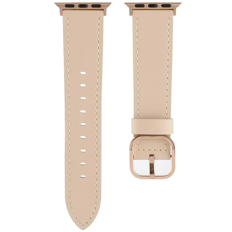 Genuine Cow Leather Strap for Apple Watch Series 10 42mm  /  Series 9 8 7 41mm  /  SE (2023) SE (2022) SE 6 5 4 40mm  /  3 2 1 38mm Band