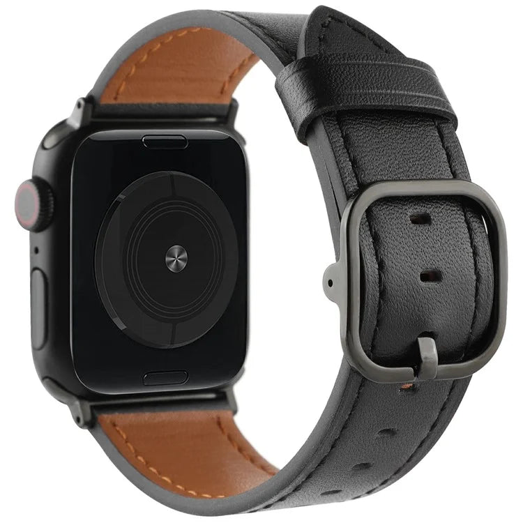 Genuine Cow Leather Strap for Apple Watch Series 10 42mm  /  Series 9 8 7 41mm  /  SE (2023) SE (2022) SE 6 5 4 40mm  /  3 2 1 38mm Band