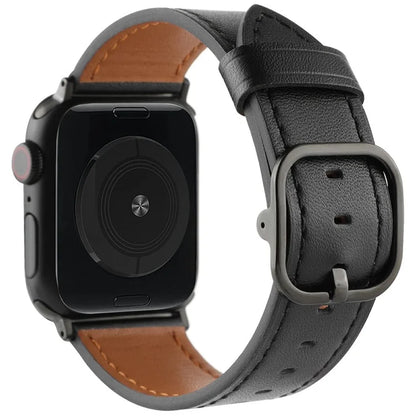 Genuine Cow Leather Strap for Apple Watch Series 10 42mm  /  Series 9 8 7 41mm  /  SE (2023) SE (2022) SE 6 5 4 40mm  /  3 2 1 38mm Band