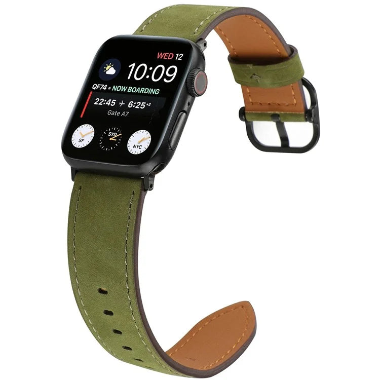 Genuine Cow Leather Strap for Apple Watch Series 10 42mm  /  Series 9 8 7 41mm  /  SE (2023) SE (2022) SE 6 5 4 40mm  /  3 2 1 38mm Band