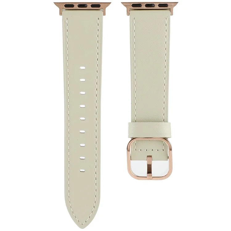 Genuine Cow Leather Strap for Apple Watch Series 10 42mm  /  Series 9 8 7 41mm  /  SE (2023) SE (2022) SE 6 5 4 40mm  /  3 2 1 38mm Band