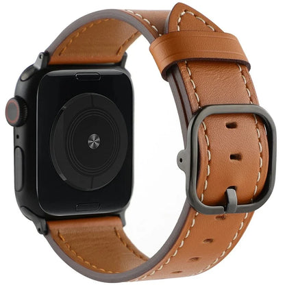 Genuine Cow Leather Strap for Apple Watch Series 10 42mm  /  Series 9 8 7 41mm  /  SE (2023) SE (2022) SE 6 5 4 40mm  /  3 2 1 38mm Band