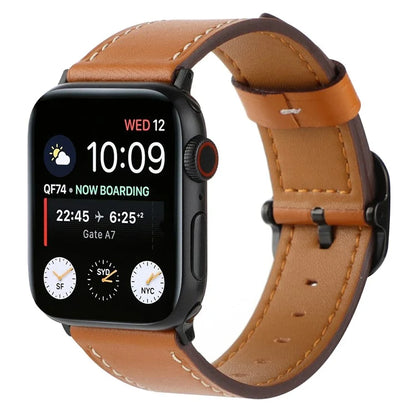Genuine Cow Leather Strap for Apple Watch Series 10 42mm  /  Series 9 8 7 41mm  /  SE (2023) SE (2022) SE 6 5 4 40mm  /  3 2 1 38mm Band