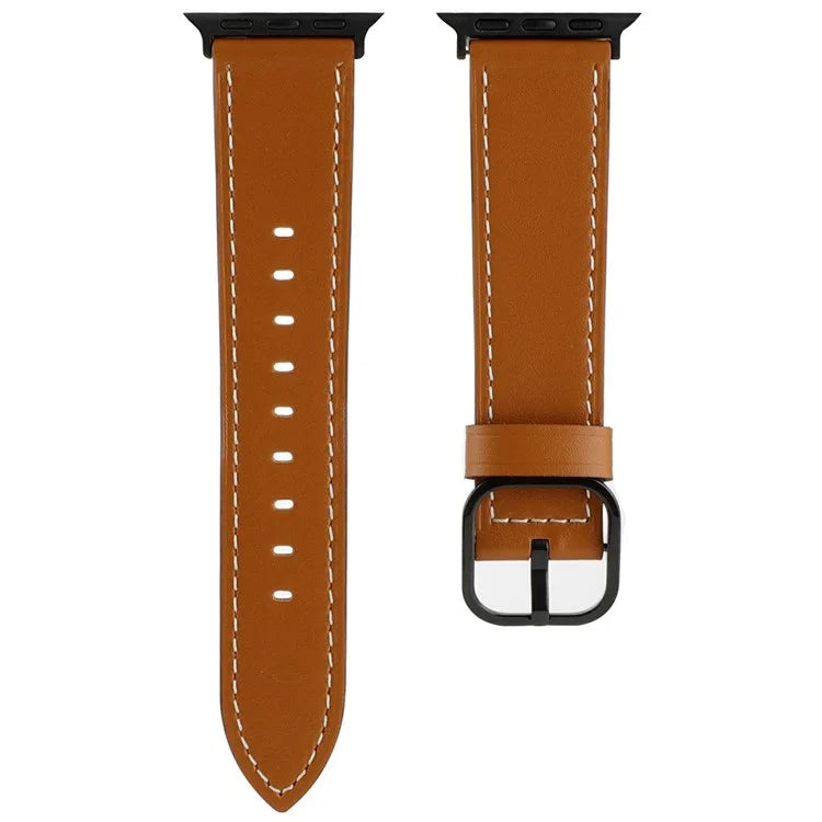 Genuine Cow Leather Strap for Apple Watch Series 10 42mm  /  Series 9 8 7 41mm  /  SE (2023) SE (2022) SE 6 5 4 40mm  /  3 2 1 38mm Band