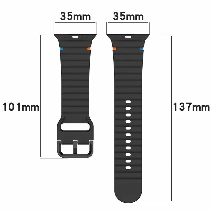 Silicone Strap for Apple Watch Series 10 46mm / Ultra 2 Ultra 49mm / Series 9 8 7 45mm / SE (2023) SE (2022) SE 6 5 4 44mm / 3 2 1 42mm Band
