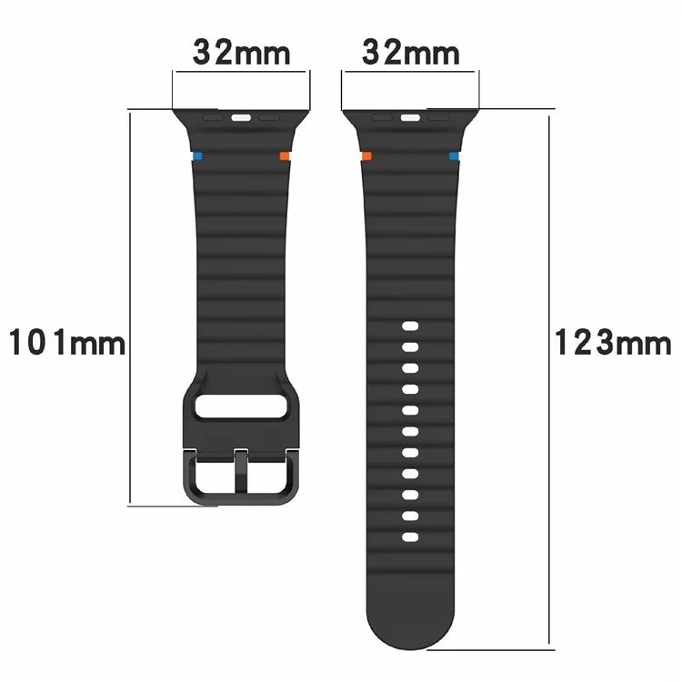 Silicone Strap for Apple Watch Series 10 42mm  /  Series 9 8 7 41mm  /  SE (2023) SE (2022) SE 6 5 4 40mm  /  3 2 1 38mm Band
