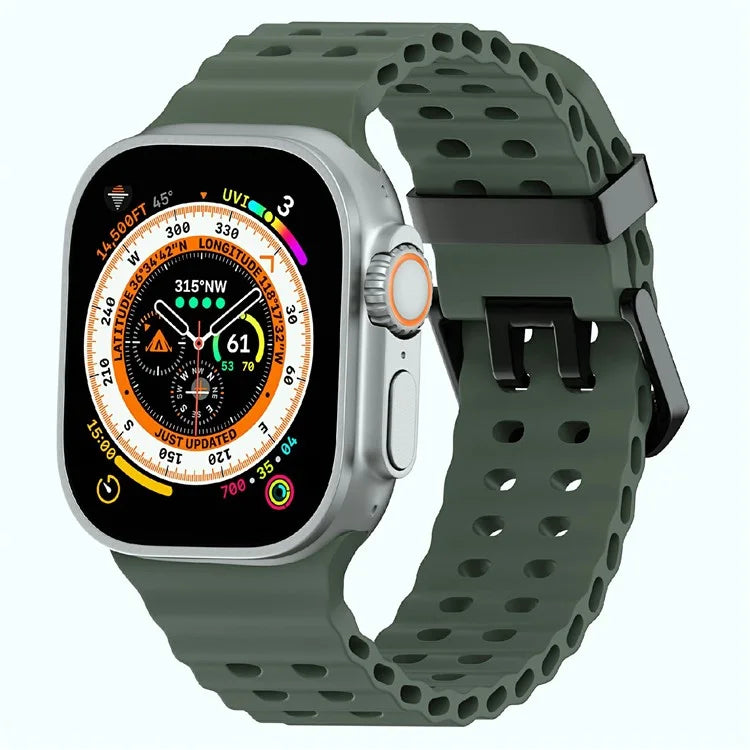 Silicone Strap for Apple Watch Series 10 46mm / Ultra 2 Ultra 49mm / Series 9 8 7 45mm / SE (2023) SE (2022) SE 6 5 4 44mm / 3 2 1 42mm