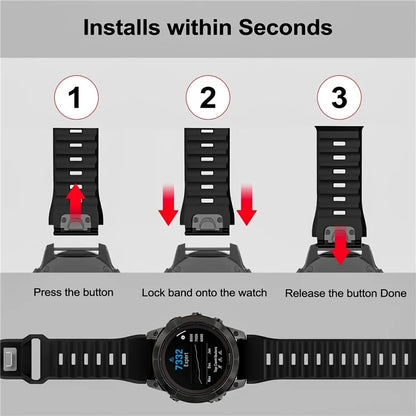 Silicone Strap for Garmin Fenix 7X Pro / Fenix 7X Quickfit 26mm Replacement Watch Band