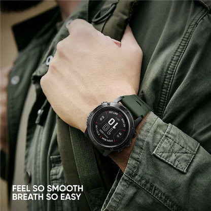 Silicone Strap for Garmin Fenix 7X Pro / Fenix 7X Quickfit 26mm Replacement Watch Band