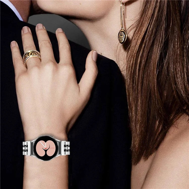 For Samsung Galaxy Watch7 44mm 40mm Metal Watch Band 7-Beads Strap with Quick Release Connector