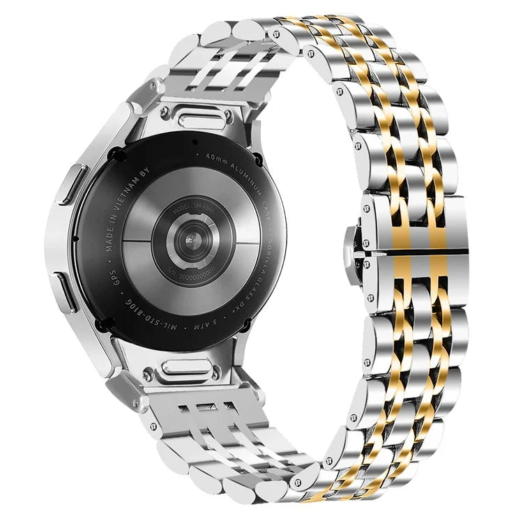 For Samsung Galaxy Watch7 44mm 40mm Metal Watch Band 7-Beads Strap with Quick Release Connector
