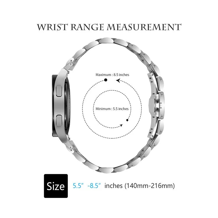 For Samsung Galaxy Watch7 44mm 40mm Metal Watch Band 7-Beads Strap with Quick Release Connector