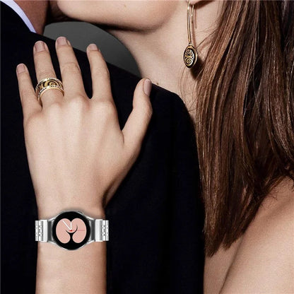 For Samsung Galaxy Watch7 44mm 40mm Metal Watch Band 7-Beads Strap with Quick Release Connector - Silver