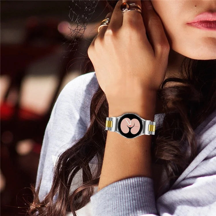 For Samsung Galaxy Watch7 40mm / 44mm Strap Quick Release Connector Stainless Steel Watch Band