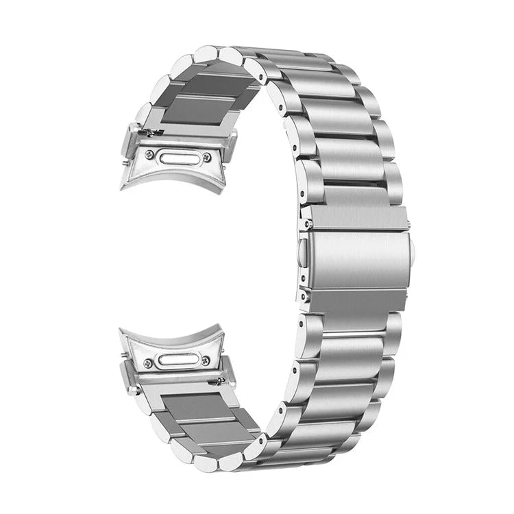 For Samsung Galaxy Watch7 40mm / 44mm Strap Quick Release Connector Stainless Steel Watch Band - Silver