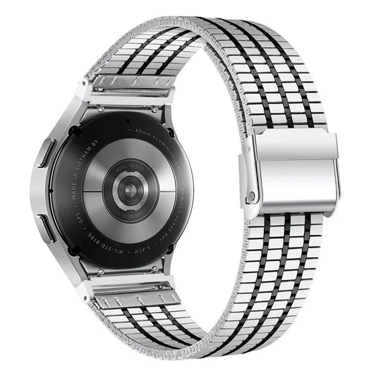 For Samsung Galaxy Watch7 44mm 40mm Watch Band 7-Beads Stainless Steel Wrist Strap