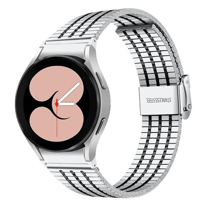 For Samsung Galaxy Watch7 44mm 40mm Watch Band 7-Beads Stainless Steel Wrist Strap