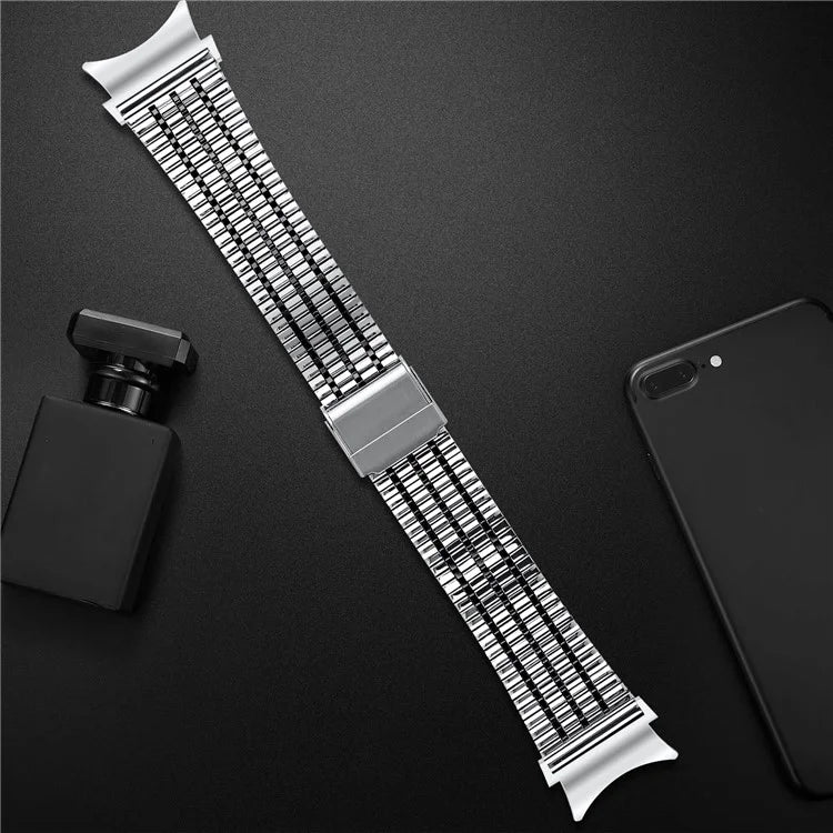 For Samsung Galaxy Watch7 44mm 40mm Watch Band 7-Beads Stainless Steel Wrist Strap
