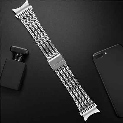 For Samsung Galaxy Watch7 44mm 40mm Watch Band 7-Beads Stainless Steel Wrist Strap