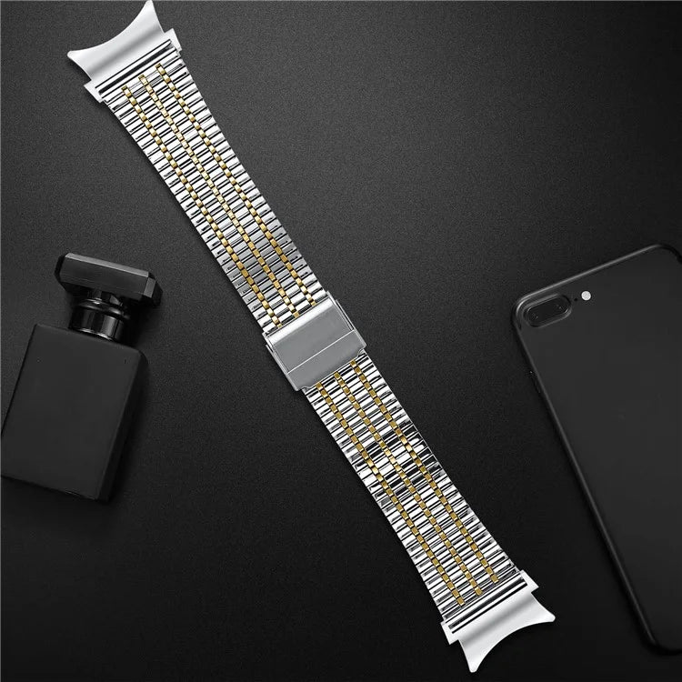 For Samsung Galaxy Watch7 44mm 40mm Watch Band 7-Beads Stainless Steel Wrist Strap