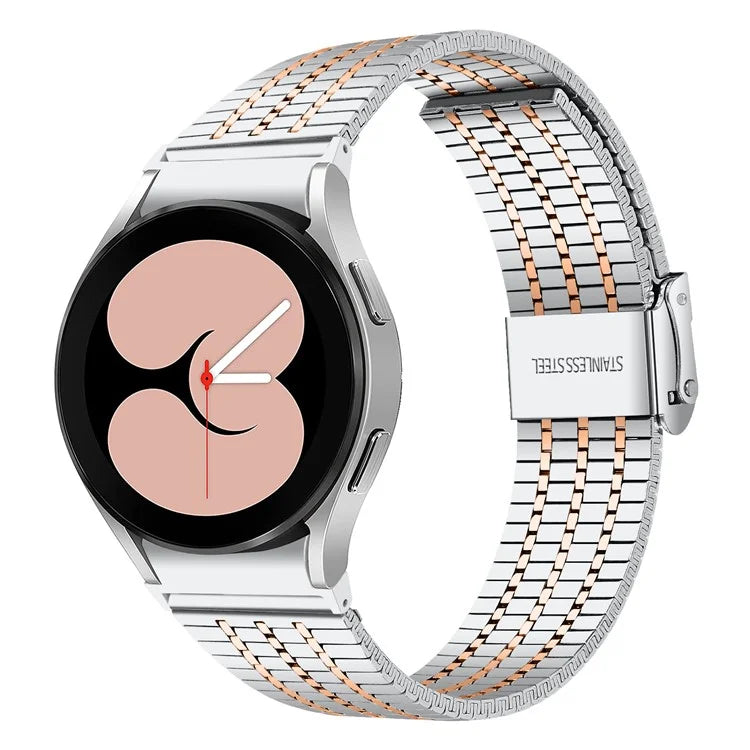 For Samsung Galaxy Watch7 44mm 40mm Watch Band 7-Beads Stainless Steel Wrist Strap