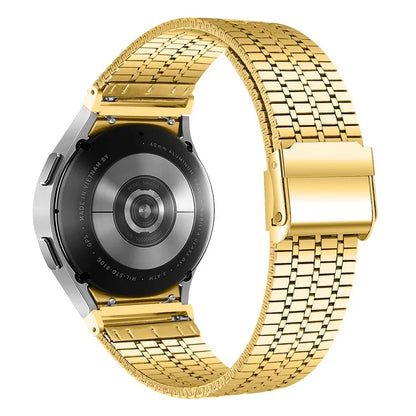 For Samsung Galaxy Watch7 44mm 40mm Watch Band 7-Beads Stainless Steel Wrist Strap