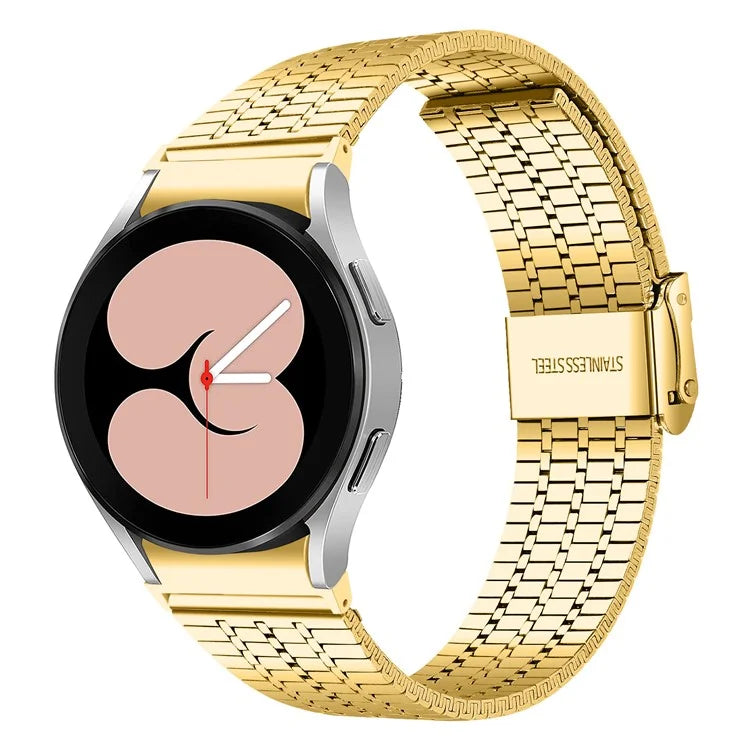 For Samsung Galaxy Watch7 44mm 40mm Watch Band 7-Beads Stainless Steel Wrist Strap