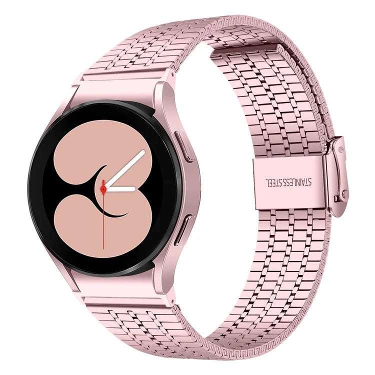 For Samsung Galaxy Watch7 44mm 40mm Watch Band 7-Beads Stainless Steel Wrist Strap