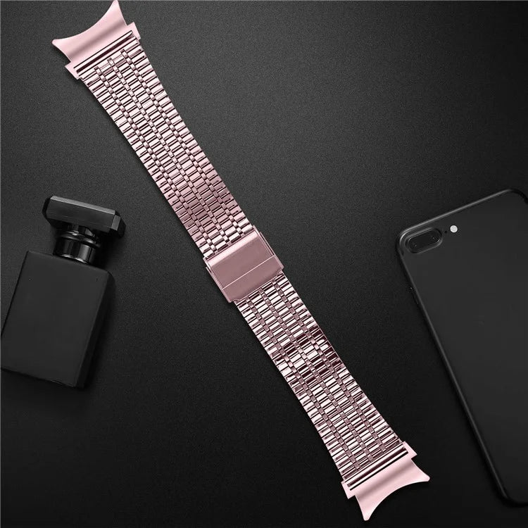For Samsung Galaxy Watch7 44mm 40mm Watch Band 7-Beads Stainless Steel Wrist Strap
