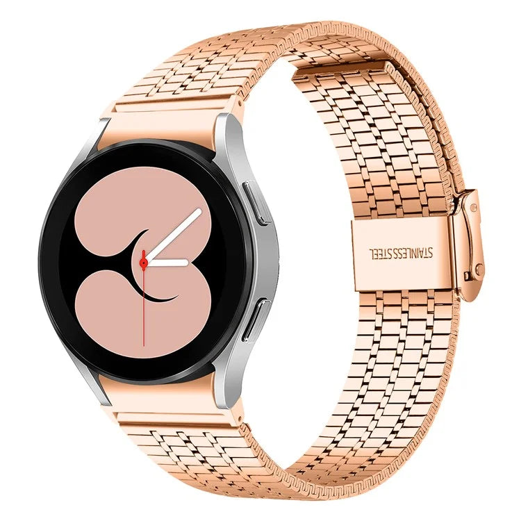 For Samsung Galaxy Watch7 44mm 40mm Watch Band 7-Beads Stainless Steel Wrist Strap