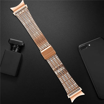 For Samsung Galaxy Watch7 44mm 40mm Watch Band 7-Beads Stainless Steel Wrist Strap