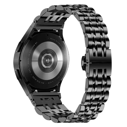 For Samsung Galaxy Watch7 44mm / 40mm Stainless Steel Band 7-Bead Smart Watch Strap with Connector