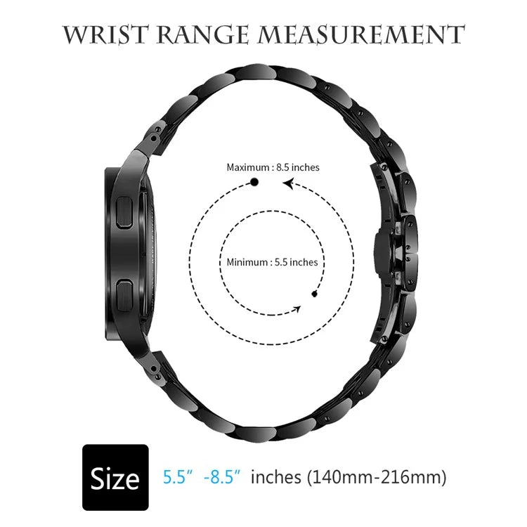 For Samsung Galaxy Watch7 44mm / 40mm Stainless Steel Band 7-Bead Smart Watch Strap with Connector