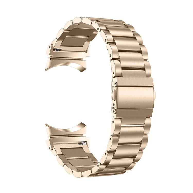 For Samsung Galaxy Watch7 44mm 40mm Stainless Steel Watch Band 3-Beads Wrist Strap