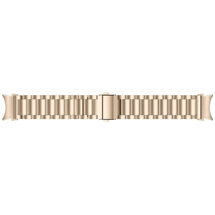 For Samsung Galaxy Watch7 44mm 40mm Stainless Steel Watch Band 3-Beads Wrist Strap