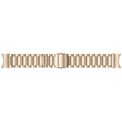 For Samsung Galaxy Watch7 44mm 40mm Stainless Steel Watch Band 3-Beads Wrist Strap