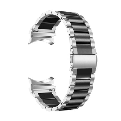 For Samsung Galaxy Watch7 44mm 40mm Stainless Steel Watch Band 3-Beads Wrist Strap
