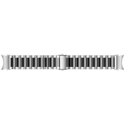 For Samsung Galaxy Watch7 44mm 40mm Stainless Steel Watch Band 3-Beads Wrist Strap