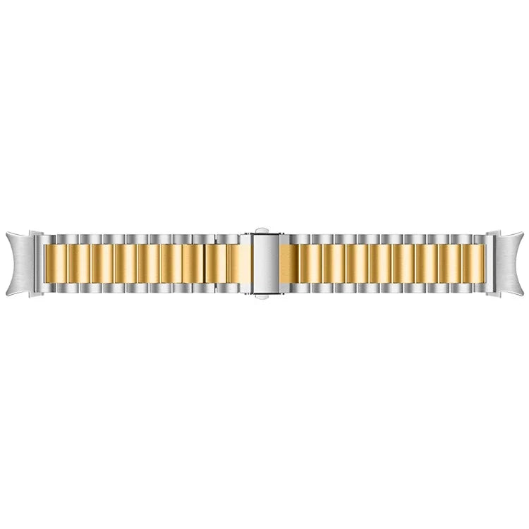 For Samsung Galaxy Watch7 44mm 40mm Stainless Steel Watch Band 3-Beads Wrist Strap