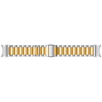 For Samsung Galaxy Watch7 44mm 40mm Stainless Steel Watch Band 3-Beads Wrist Strap