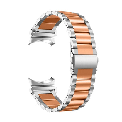 For Samsung Galaxy Watch7 44mm 40mm Stainless Steel Watch Band 3-Beads Wrist Strap