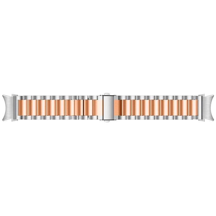 For Samsung Galaxy Watch7 44mm 40mm Stainless Steel Watch Band 3-Beads Wrist Strap
