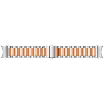 For Samsung Galaxy Watch7 44mm 40mm Stainless Steel Watch Band 3-Beads Wrist Strap