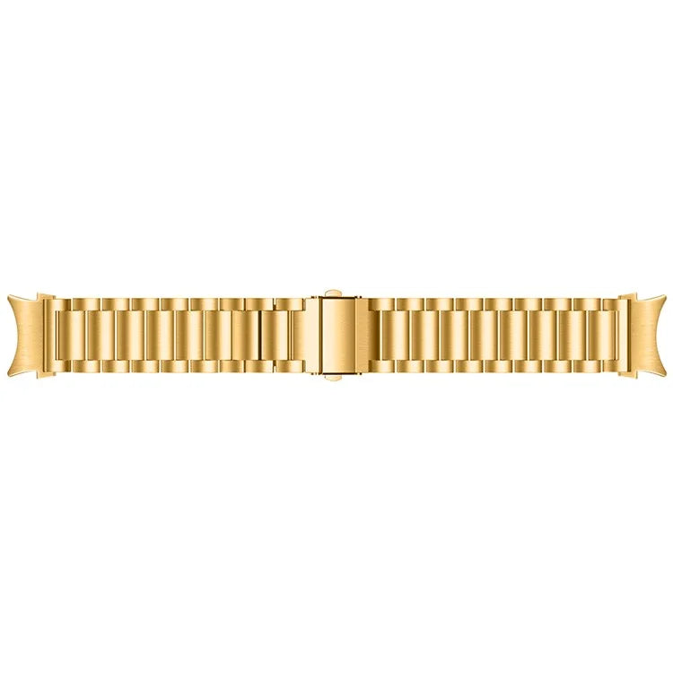 For Samsung Galaxy Watch7 44mm 40mm Stainless Steel Watch Band 3-Beads Wrist Strap